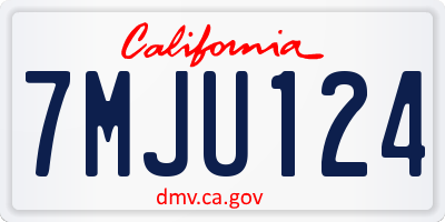 CA license plate 7MJU124