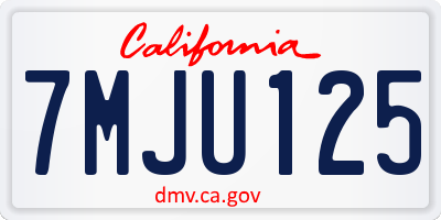 CA license plate 7MJU125