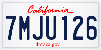 CA license plate 7MJU126