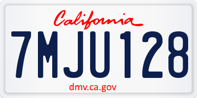 CA license plate 7MJU128