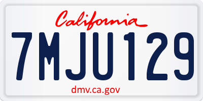 CA license plate 7MJU129