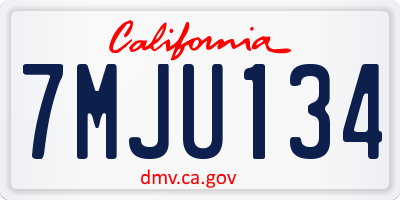 CA license plate 7MJU134