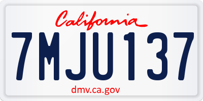 CA license plate 7MJU137