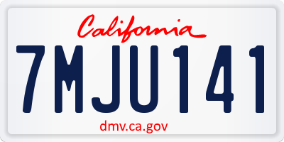 CA license plate 7MJU141