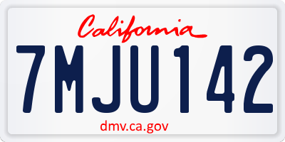 CA license plate 7MJU142