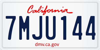 CA license plate 7MJU144