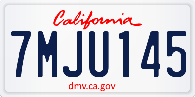 CA license plate 7MJU145