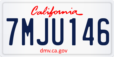 CA license plate 7MJU146