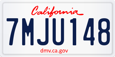 CA license plate 7MJU148