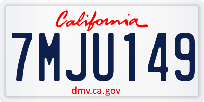 CA license plate 7MJU149