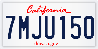 CA license plate 7MJU150