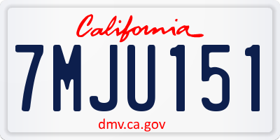 CA license plate 7MJU151