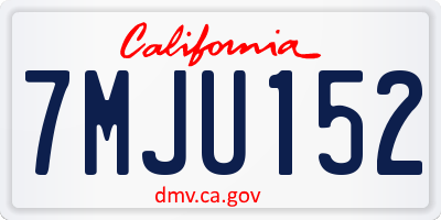 CA license plate 7MJU152