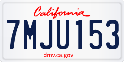 CA license plate 7MJU153