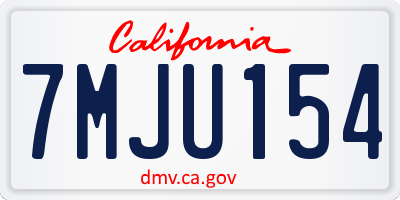 CA license plate 7MJU154