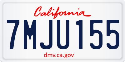 CA license plate 7MJU155