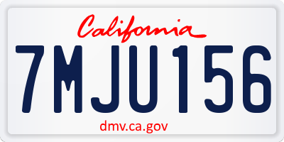 CA license plate 7MJU156