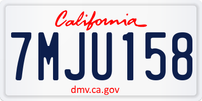 CA license plate 7MJU158