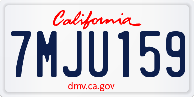 CA license plate 7MJU159