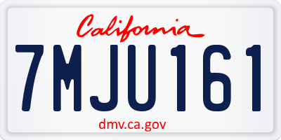 CA license plate 7MJU161