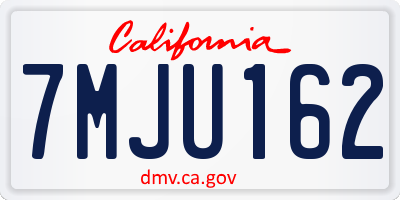 CA license plate 7MJU162