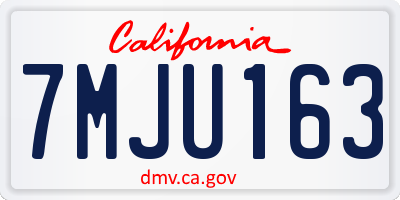 CA license plate 7MJU163