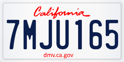 CA license plate 7MJU165