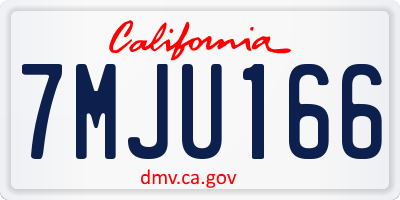 CA license plate 7MJU166