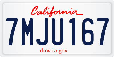 CA license plate 7MJU167