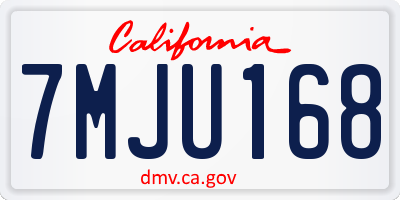 CA license plate 7MJU168