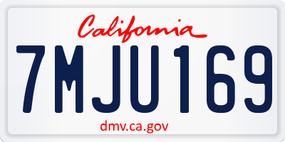 CA license plate 7MJU169