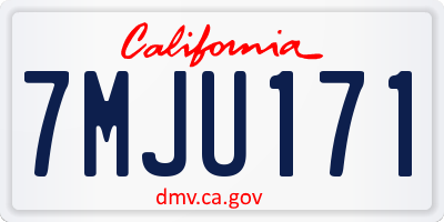 CA license plate 7MJU171