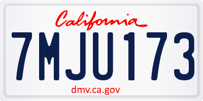 CA license plate 7MJU173