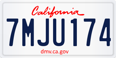 CA license plate 7MJU174