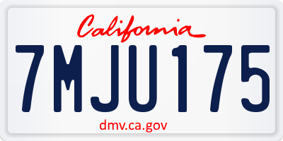 CA license plate 7MJU175