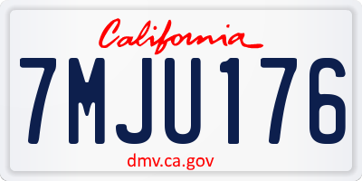 CA license plate 7MJU176