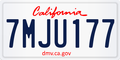 CA license plate 7MJU177