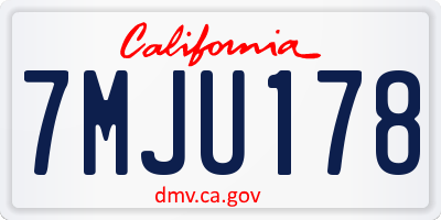CA license plate 7MJU178