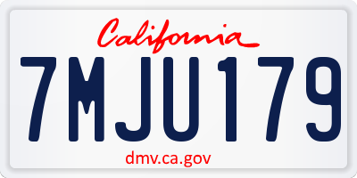 CA license plate 7MJU179