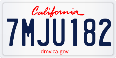 CA license plate 7MJU182