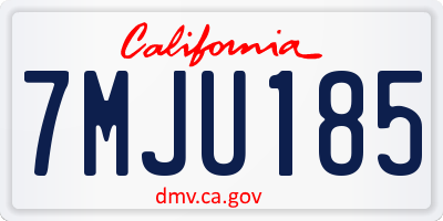 CA license plate 7MJU185