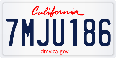 CA license plate 7MJU186