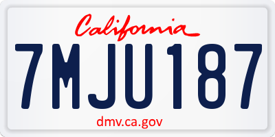 CA license plate 7MJU187