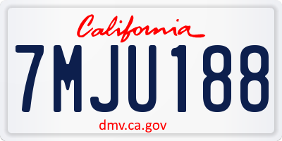 CA license plate 7MJU188