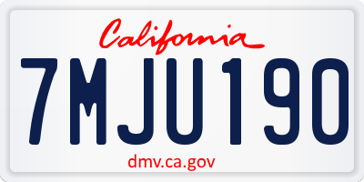 CA license plate 7MJU190