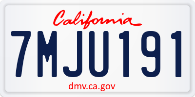 CA license plate 7MJU191