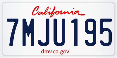CA license plate 7MJU195