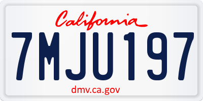 CA license plate 7MJU197