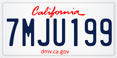 CA license plate 7MJU199
