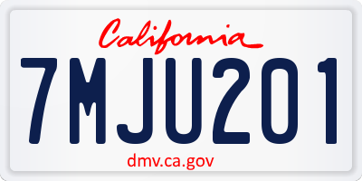 CA license plate 7MJU201